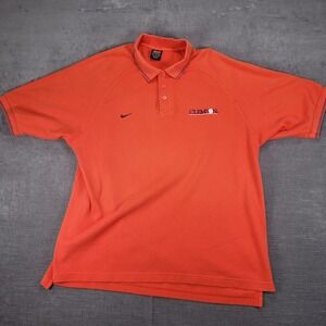 Nike Team Y2K Clemson Tigers Polo Shirt Embroidered Logo Orange‎ Athletic Fit XL